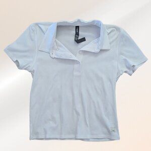 Vuori Women's Crop Polo - White